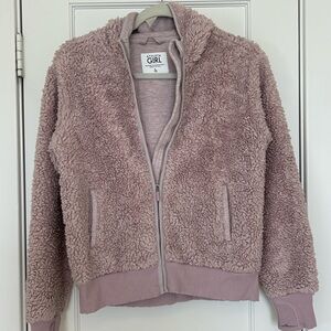 Athleta Girl - Pink/ light purple Sherpa Zip-Up Hoodie